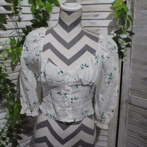 robin white floral crop top